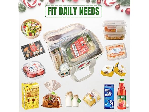 Veno ILB-0004 2 Pack Christmas Insulated Lunch Bag