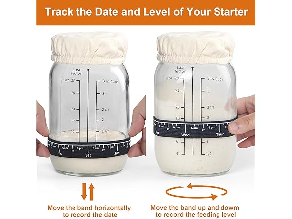 ROLIOUMEN Sourdough Starter Kit, 34oz