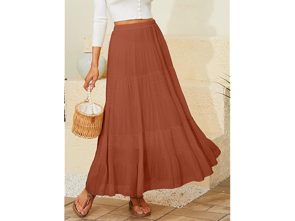 Nashalyly Women (XL) Chiffon Elastic High Skirts