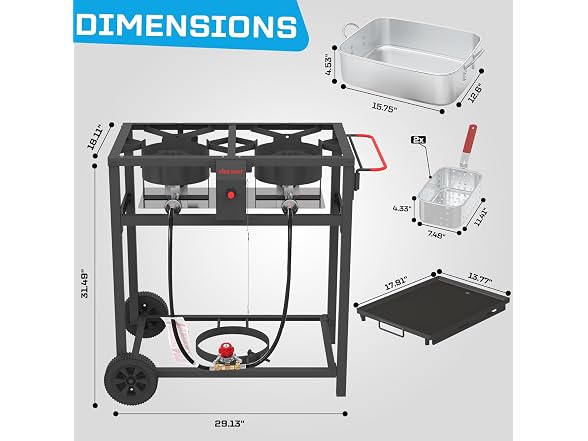 FIRERIOT Deep Fryer Portable Griddle Combo