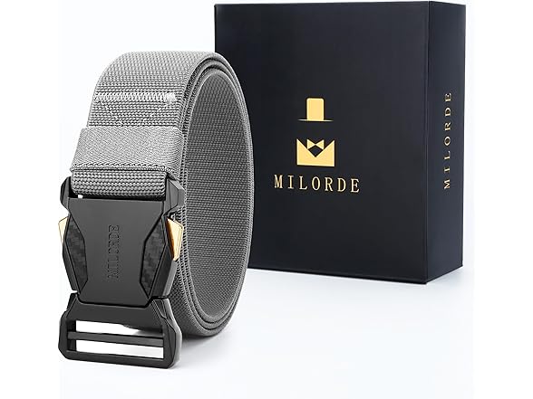MILORDE Men's Tactical Belt 30"-34"