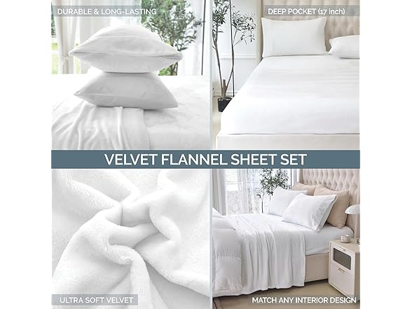 Elegant Comfort 4Pc Plush Flannel Sheet Set