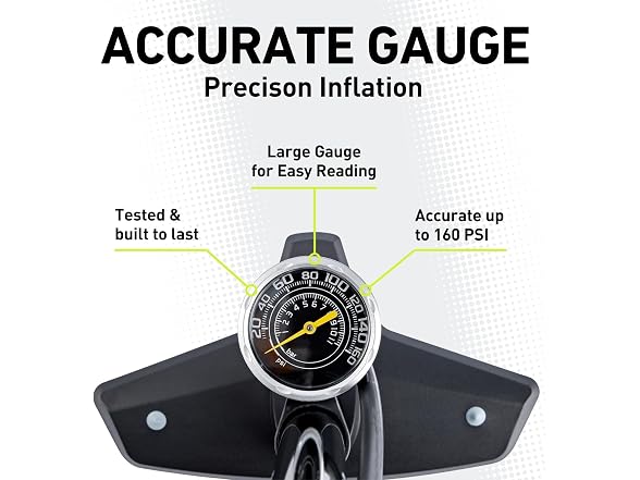 VIBRELLI Bike Floor Pump with Gauge &