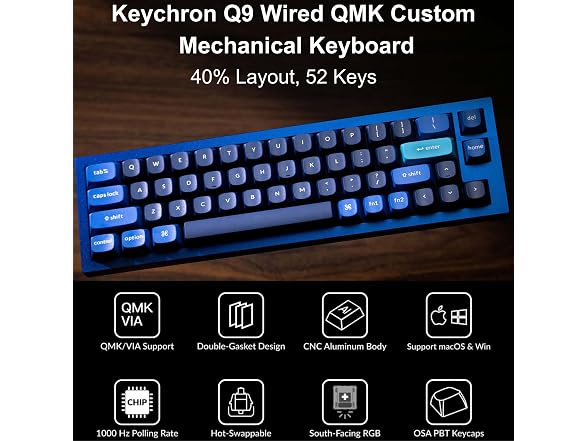 Keychron Q9 52-Key 40% Layout Enthusiast Mechanical Keyboard