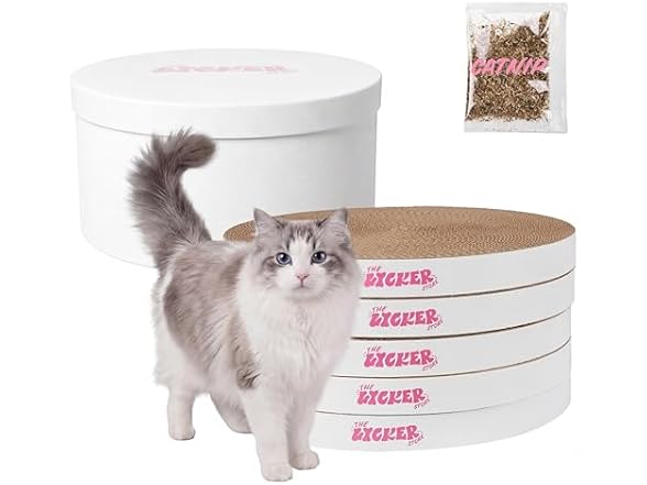 Kate 12 Inch Cardboard Cat Scratcher Pads, White