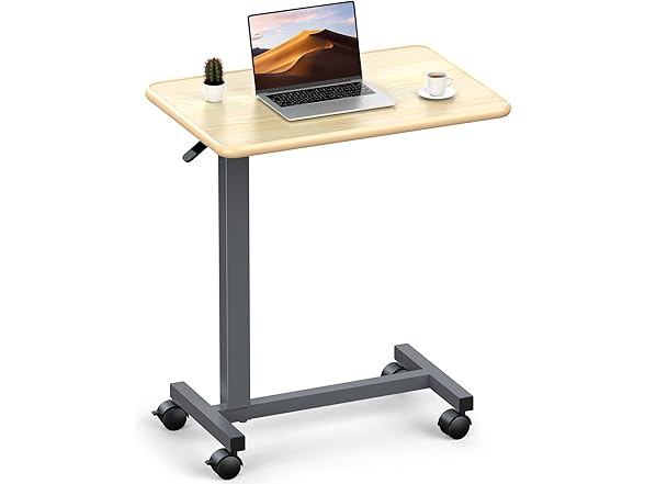 Adjustable Overbed Table with Wheels