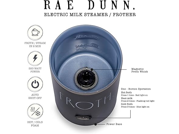 Rae Dunn Electric Milk Frother Steamer