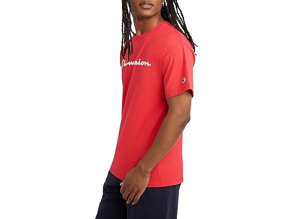 Champion Men's Red Stone Script Tee (S)