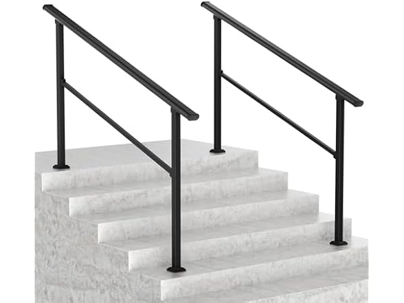 LOVMOR 2 Pack 5 Step Hand Rails for Outdoor Steps