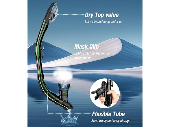 Aegend Diving Dry Snorkel W/ Purge Valve