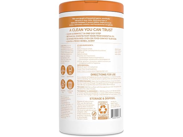 Seventh Generation Disinfecting Wipes 70 ct