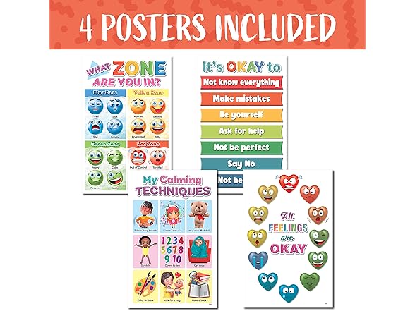 DeeDee's Feelings Chart Set, 11x17", 4pc