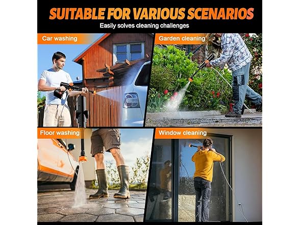 Portable Cordless Pressure Washer, 652PSI