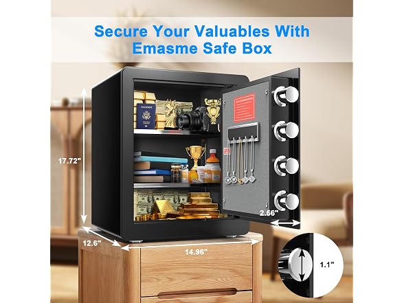 Emasme 2.0cu ft Fireproof Home Safe