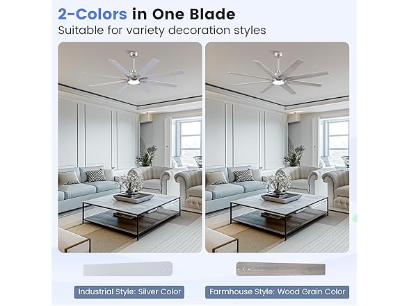 Newday 62 inch Large Ceiling Fan