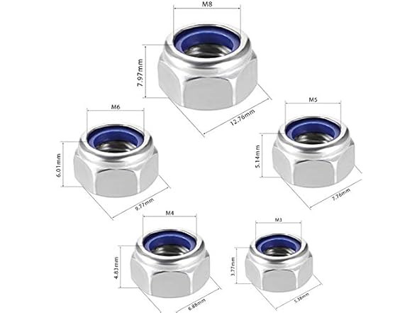 Lock Nut Kit 82Pcs 304SS M3-M8 5Size