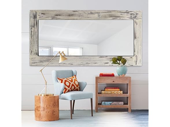 KIAYACI Over Sized Floor Mirror Wood Frame 71" x 32"