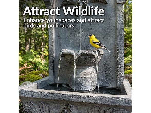 Sunnydaze 28-Inch Outdoor French-Inspired Flat Back Water Fountain