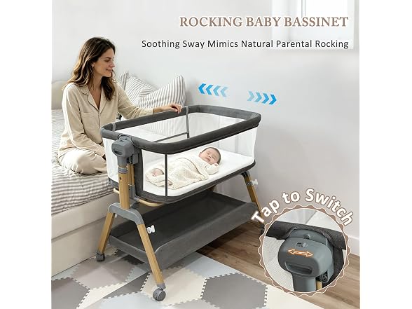 Bolmen Black Rocking Bassinet Bedside Sleeper