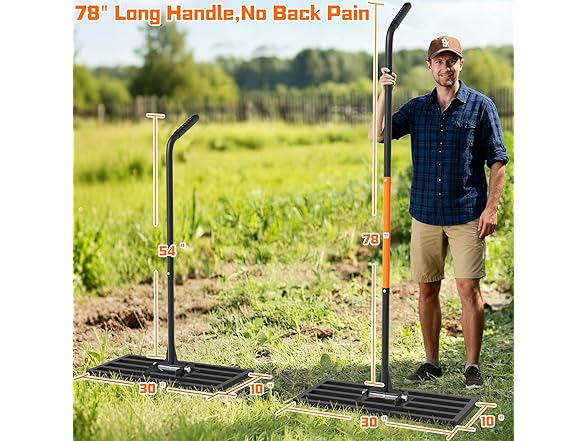 COZEER 30" x 10" Lawn Leveling Rake