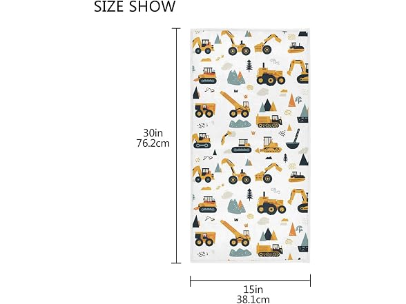 Vdsrup Cute Truck Tractor Cars Hand Towels