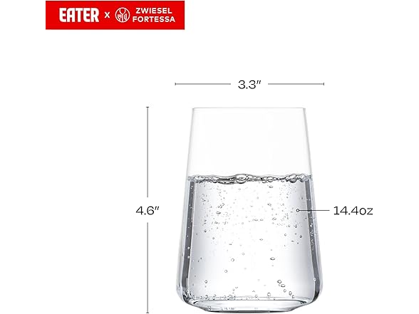 Eater x Zwiesel Fortessa Modus Crystal Glass, 14 Ounce Tumbler (Set of 8)