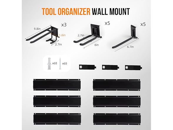 Garage Tool Organizer Wall Mount 99 Inch