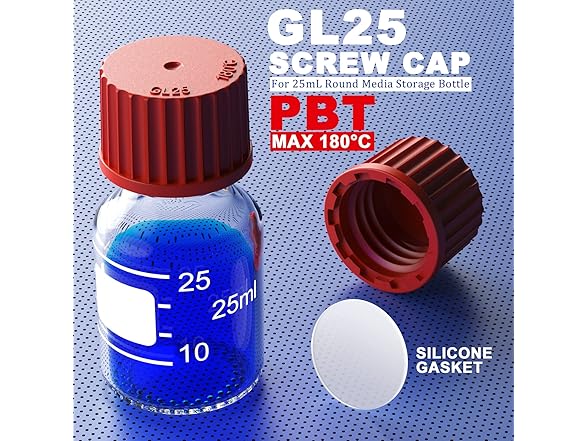 GL25 Screw Cap w/Pour Ring 2Pcs PBT