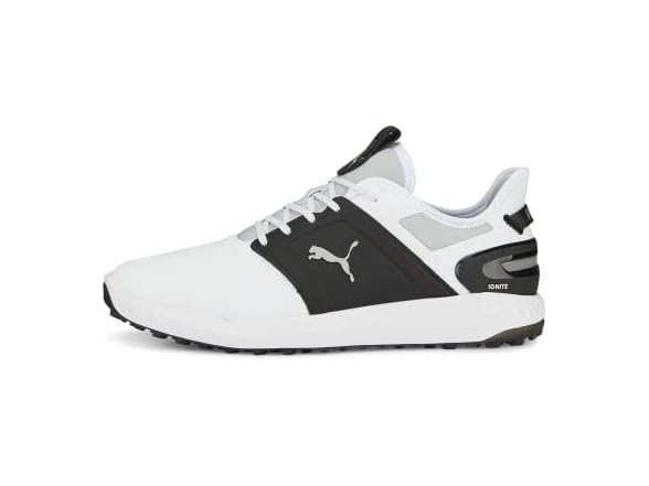 Men's PUMA White/ Black-Metallic Golf (7)