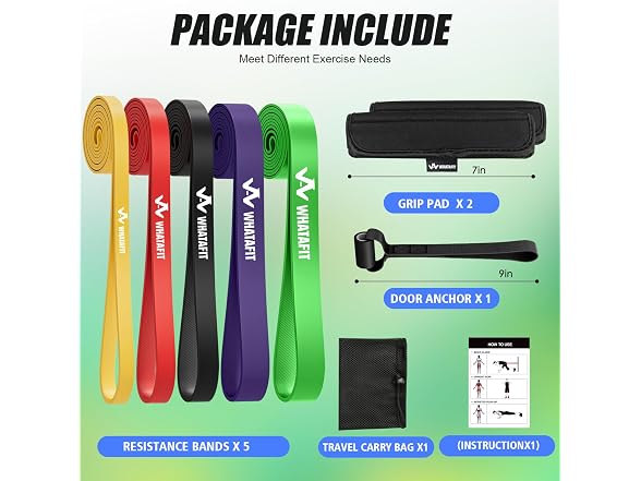 WHATAFIT Resistance Bands,Pull Up Assist Bands Wom
