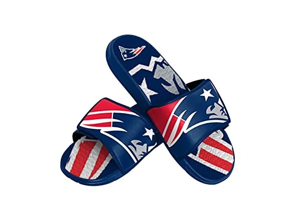 PATRIOTS Mens Logo Gel Slides (S)