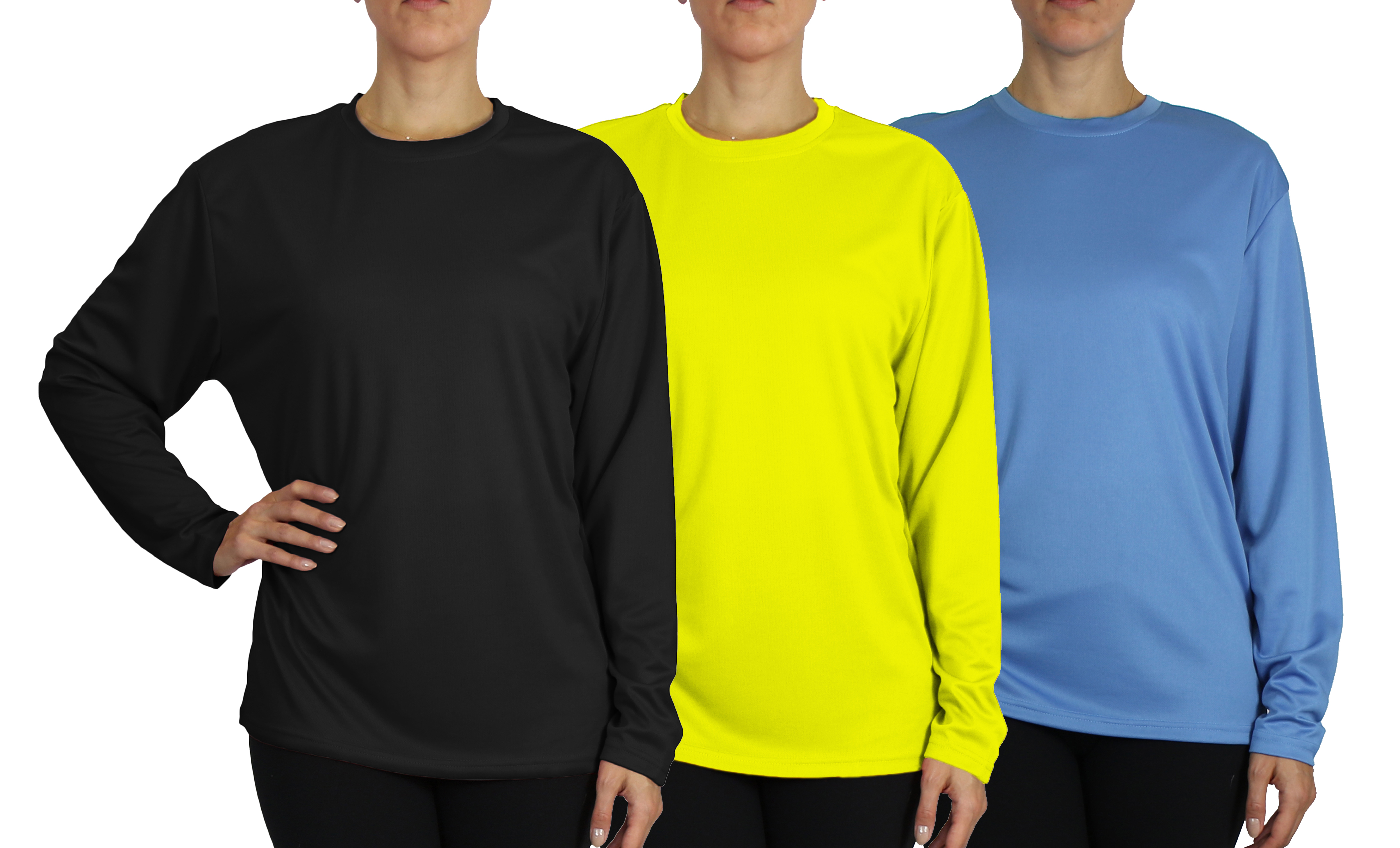 3Pk Womens L/S Loose Fit Performance Shirt - Gallery 18