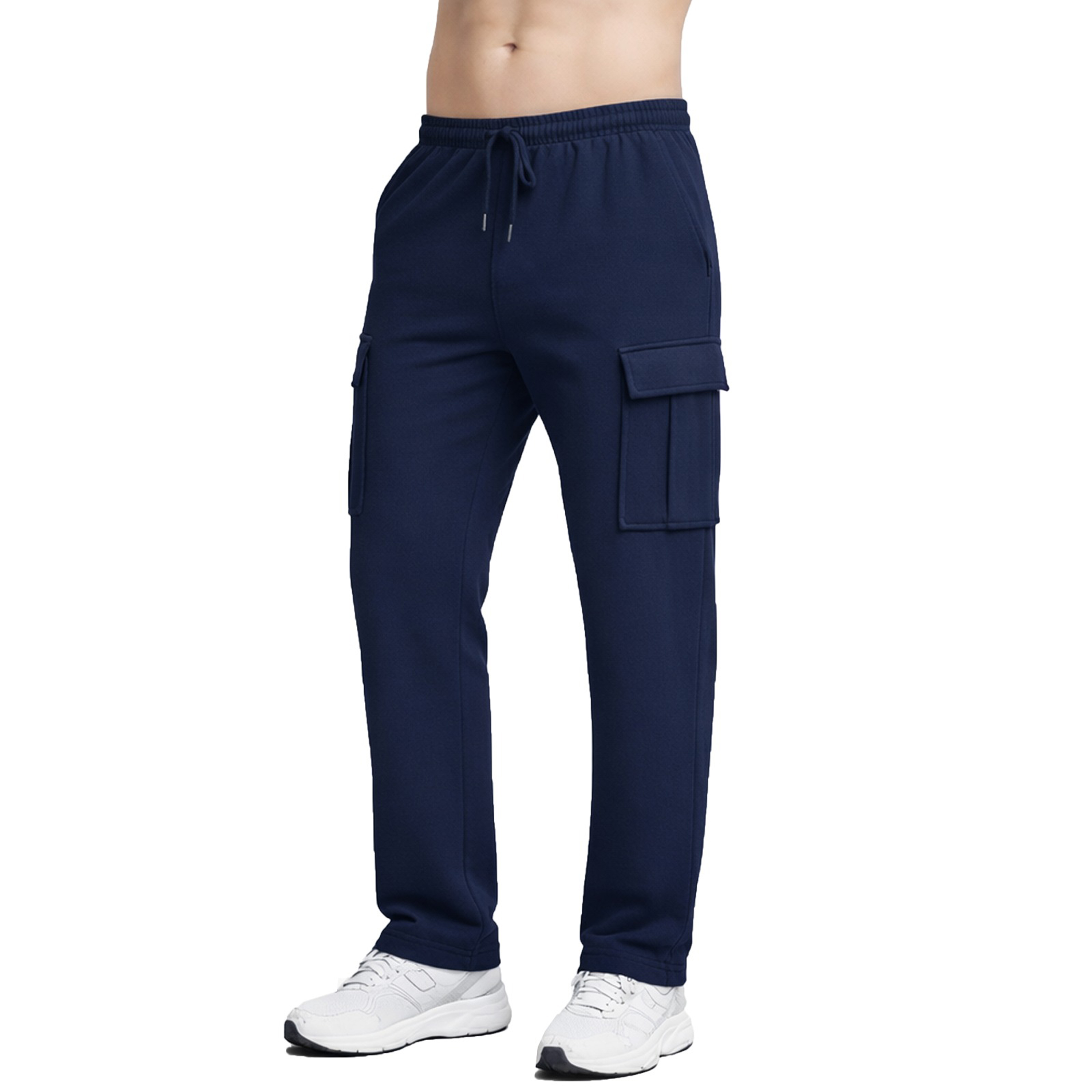 3Pk Asst Mens Fleece Open Bottom Pants - Gallery 10