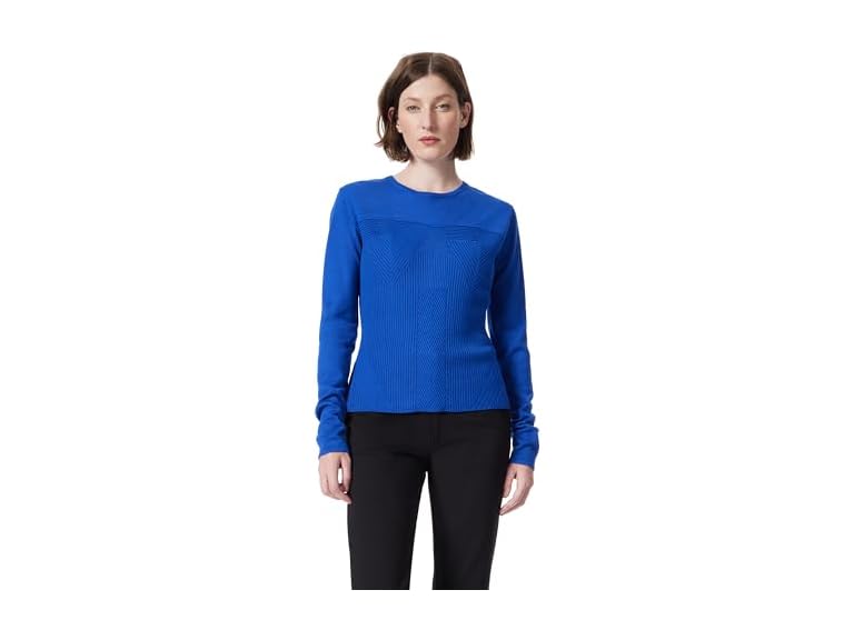DEE OCLEPPO Women's Fiona Rib Stitch Long Sleeve Pullover Sweater Standard