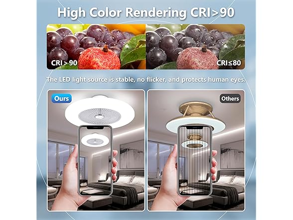 White Bladeless Low Profile Ceiling Fan 