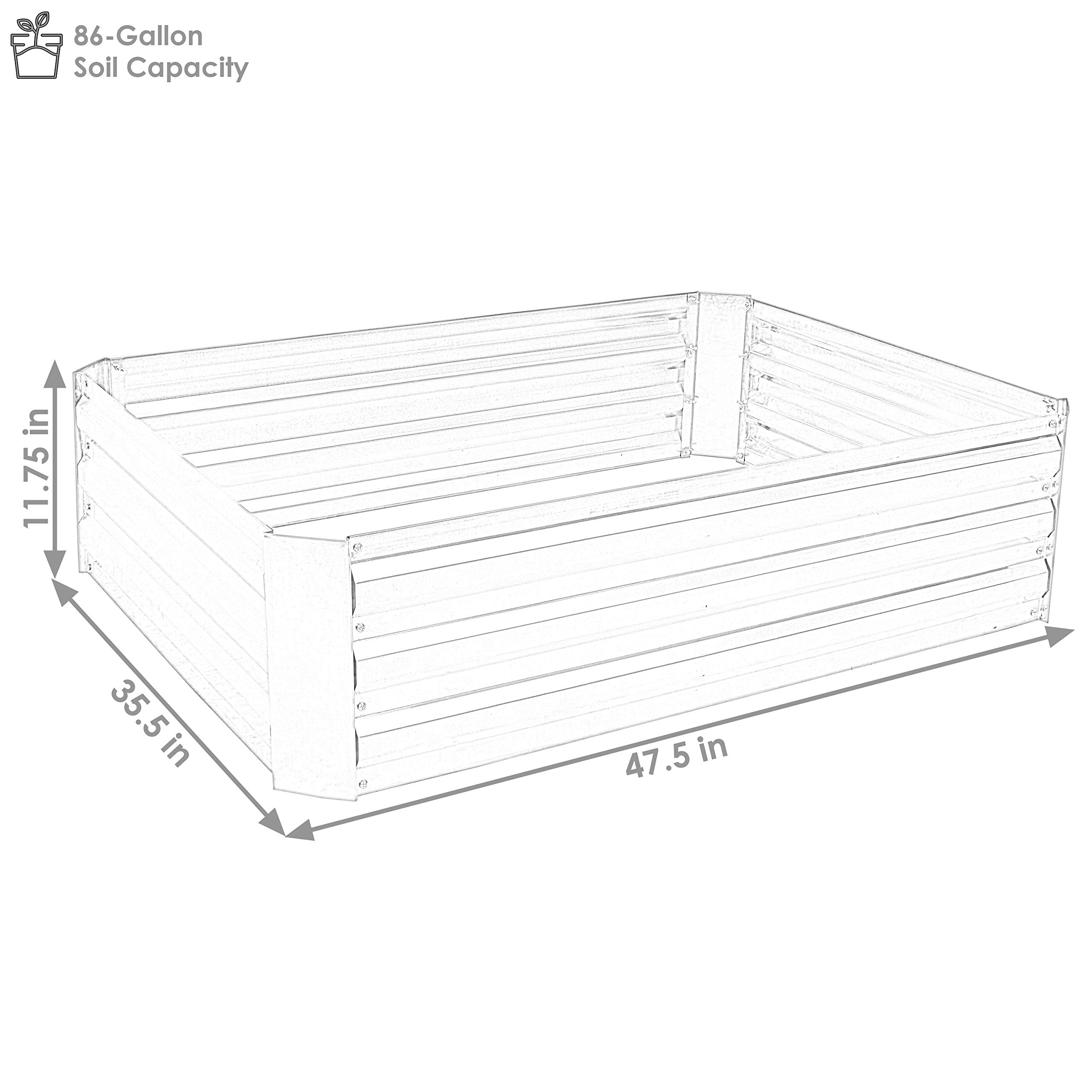 Sunnydaze 47" Silver Steel Raised Garden Bed - Gallery 12