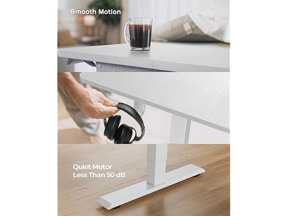 Marsail Standing Office Desk, White, 55x28"