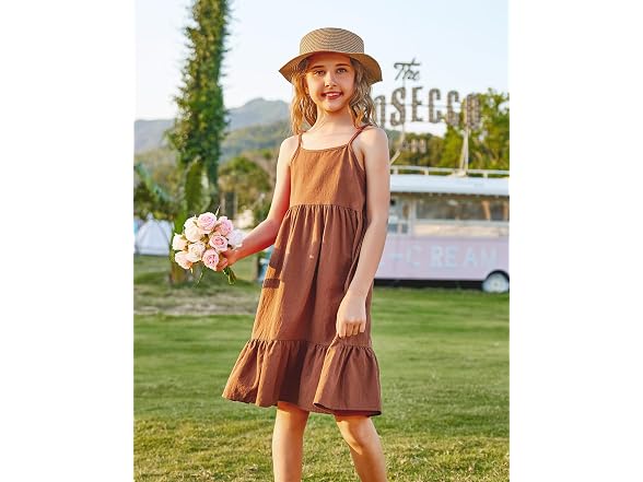 Arshiner Girls (4-5T) Kids Summer Spaghetti Dress