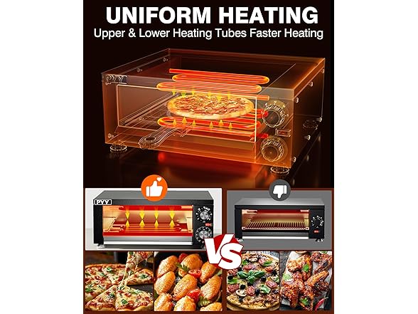PYY Pizza Oven -12 Inch Indoor Countertop Pizza Oven