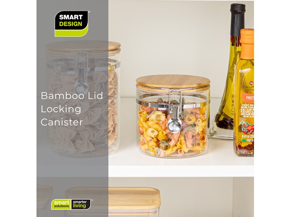 Smart Design Glass & Bamboo Canister