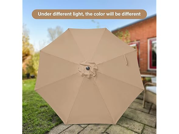 9ft Patio Umbrella Tan UV Protection