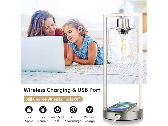 SIlver Wireless Touch Control Table Lamps