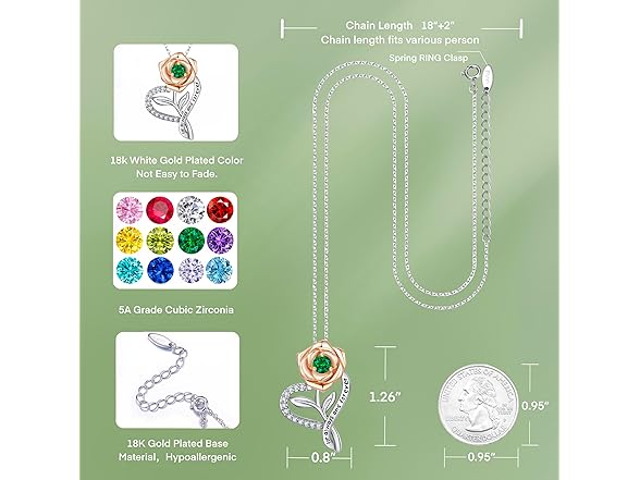 LAVALE Flower Birthstone Necklace