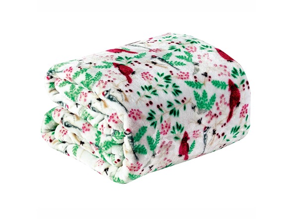 Luxury Home Cardinal Plush Decorative Throw
