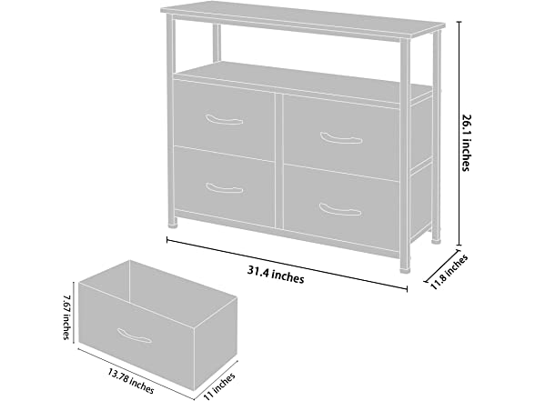 AZL1 Life Concept Dresser with Shelves