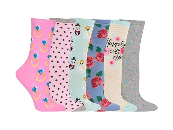 Hot Sox Women's Bridal 6pk Socks (4-10)