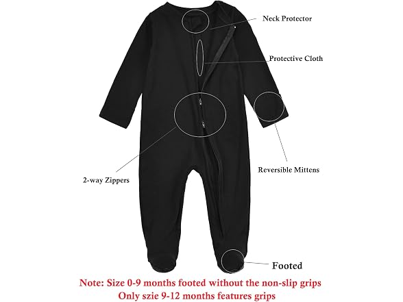 Aablexema Women (3-6 MOS) Baby Footie Pajamas