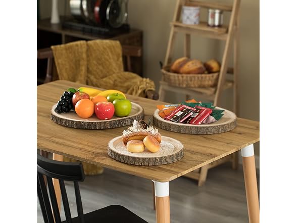 Natural Wooden Bark Round Slice 16 inch Tray