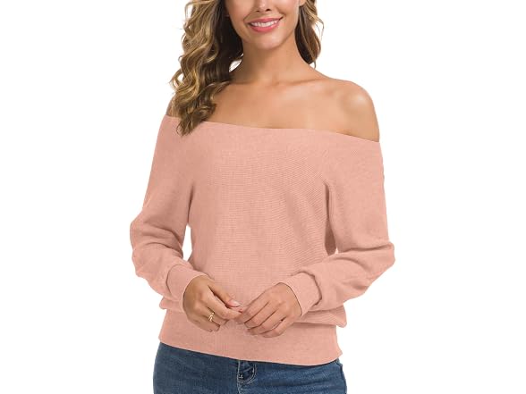 Feiersi Women (L) Off Shoulder Sweater Pullover