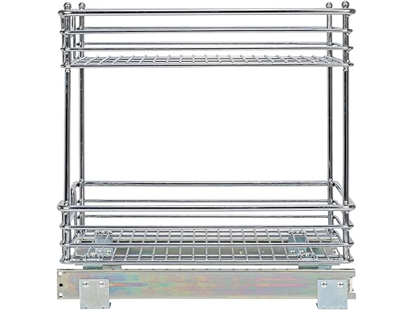  Steel 2-Tier Sliding Under Sink Cabinet Organizer